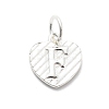 925 Sterling Silver Heart with Capital Letter Charms STER-S009-13F-S-1