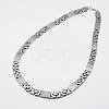 Tarnish Resistant Men's Boys Byzantine Chain Necklaces Fashionable 201 Stainless Steel Necklaces NJEW-I010-09-1