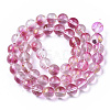 Transparent Spray Painted Glass Bead Strands GLAA-N035-03C-B04-2