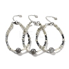 Natural Labradorite Round & Synthetic Non-magnetic Hematite & White Shell Beaded Bracelets for Women BJEW-K251-02E-1