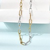 4MM Two Tone 304 Stainless Steel Textured Paperclip Chain Necklaces for Man and Women SA-CBAB767-12GP-2