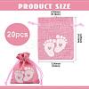 Baby Footprint Polyester Drawstring Bags ABAG-FZC0001-01B-4