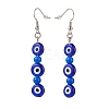 Lampwork Evil Eye & Acrylic Beaded Dangle Earrings EJEW-JE04972-4