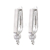 Brass Micro Pave Cubic Zirconia Hoop Earring Findings CU-CBAB5B4-02P-1