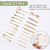 6 Bags 6 Styles Zinc Alloy Hair Bobby Pins PHAR-SP0001-01A-2