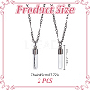 2Pcs Brass & Clear Glass Pet Fur Wishing Bottle Pendant Iron Cable Chain Necklaces NJEW-DR00018-2