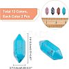 N24Pcs 12 Style Faceted No Hole Natural & Synthetic Gemstone for Wire Wrapped Pendants Making G-NB0003-01-5