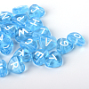 Transparent Acrylic Heart Horizontal Hole Letter Beads TACR-Q101-01F-1