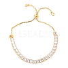 Adjustable Brass Micro Pave Cubic Zirconia Tennis Bracelets BJEW-F416-04G-1