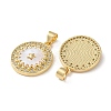 Brass Micro Pave Clear Cubic Zirconia Pendants KK-B083-35A-G-2