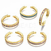 Brass Micro Pave Cubic Zirconia Cuff Rings RJEW-Q165-008-NR-2