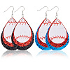2 Pairs 2 Colors Synthetic Leather Dangle Earrings EJEW-CL0001-01A-1