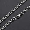 Men's 201 Stainless Steel Cuban Link Chain Necklaces NJEW-T012-04B-56-S-1