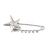 Starfish with Swirl 304 Stainless Steel Safety Pins Brooch Findings SA-CBAB767-06A-P-1