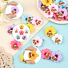 24Pcs 6 Colors Opaque Resin Pendants RESI-SC0006-46-3