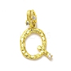Rack Plating Brass Micro Pave Cubic Zirconia European Dangle Charms KK-L210-015G-Q-1