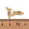 Brass Micro Pave Cubic Zirconia Pendants X1-KK-K382-28G-02-3