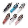 Natural & Synthetic Gemstone Pointed Pendants G-O164-02-1