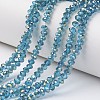 Electroplate Transparent Glass Beads Strands EGLA-A034-T8mm-S18-1