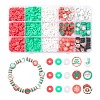 9 Style Christmas Handmade Polymer Clay Beads CLAY-YW0001-91-1