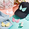 AHADEMAKER 50Pcs 5 Colors Cloth Embossed Wing Ornament Accessories FIND-GA0002-54-5