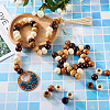 Craftdady 100Pcs 5 Style Pine Wood Beads WOOD-CD0001-17-23