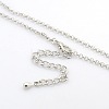 Trendy Women's Brass Long Rolo Chain Locket Pendant Necklaces X-NJEW-L066-07-3