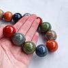 Bohemian Resin Round Beaded Necklaces with Brass Clasps for Women WGBFE99-01-4