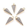 Brass Micro Pave Clear Cubic Zirconia Pendants X-ZIRC-I043-05G-1