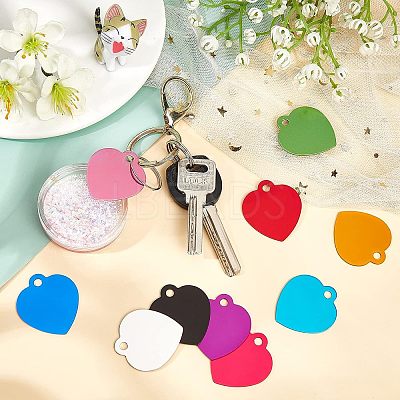 30Pcs 10 Colors Aluminum Blank Pendants ALUM-FH0001-07-1