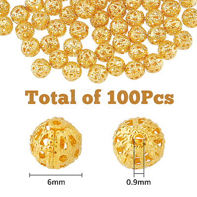 100Pcs Brass Beads KK-FH0007-13-1