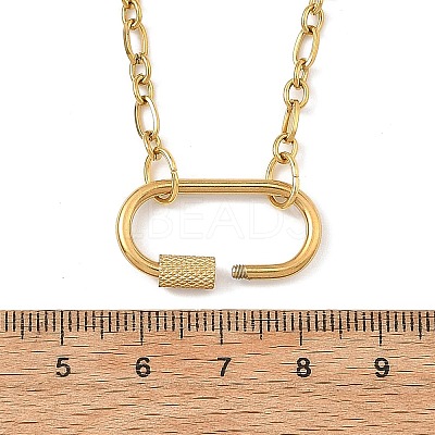 304 Stainless Steel Mother-Son Chain/Figaro Chain Necklaces for Women NJEW-JN06451-1