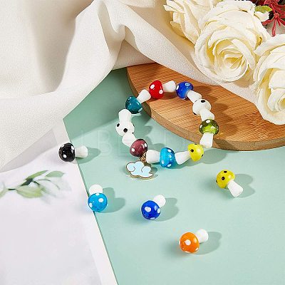 Mushroom Handmade Lampwork Beads LAMP-NB0001-08-1