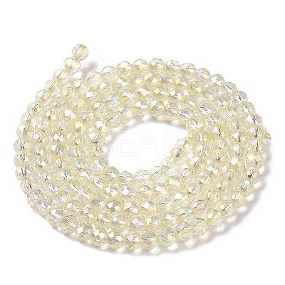 Electroplate Transparent Glass Beads Strands GLAA-H021-01B-FR04-1
