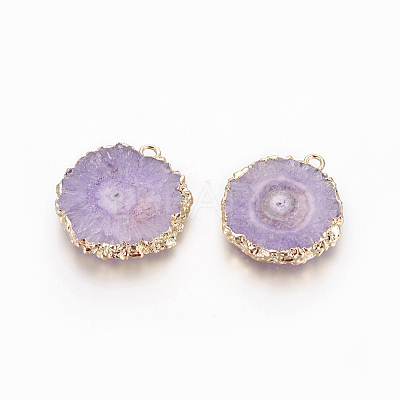 Natural Dyed Quartz Pendants G-P399-B10-1
