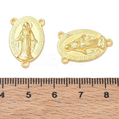 Holy Oval Carved Virgin Mary Tibetan Style Alloy Chandelier Component Links TIBEP-LF0961YKG-G-FF-1