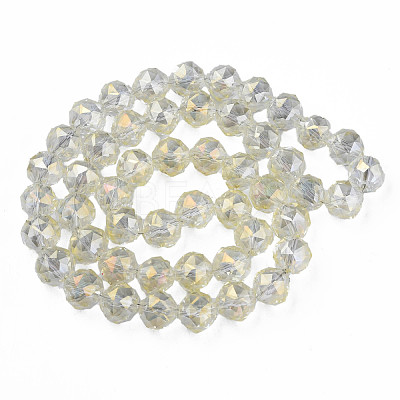 Electroplate Transparent Glass Beads Strands EGLA-N002-34A-C04-1