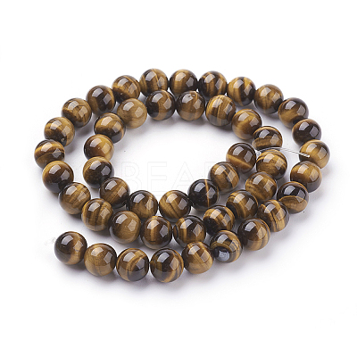 Natural Tiger Eye Beads X1-G-G099-8mm-4-1