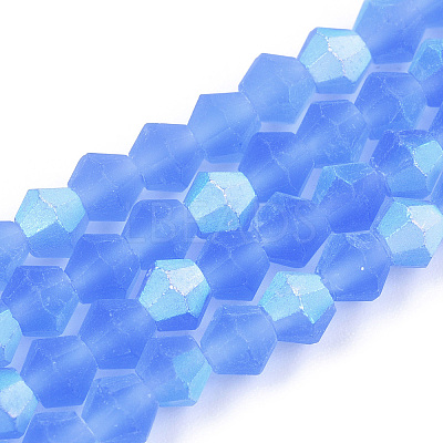 Imitate Austrian Crystal Bicone Frosted Glass Beads Strands LS-EGLA-A039-T3mm-MB07-1