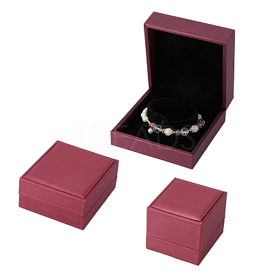 3Pcs 3 Styles PU Leather Jewelry Storage Boxes Sets with Velvet Inside CON-DC0001-05-1