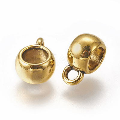 Tibetan Style Alloy Tube Bails TIBEP-LFH251Y-AG-FF-1