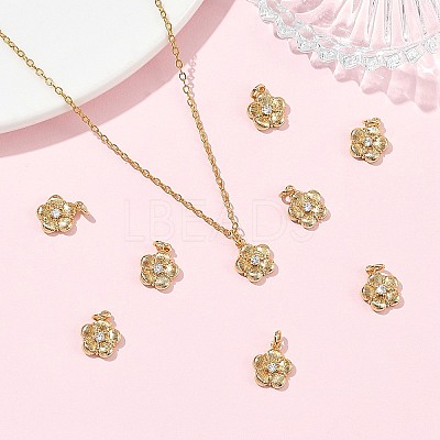 SHEGRACE Brass Micro Pave Clear Cubic Zirconia Charms XGRQ4N602-710G-1