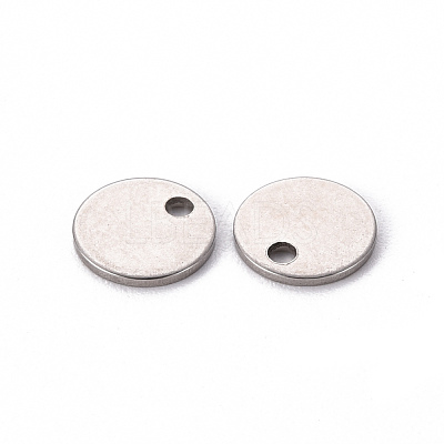 Non-Tarnish 201 Stainless Steel Stamping Blank Tag Pendants STAS-T058-8mm-P-1