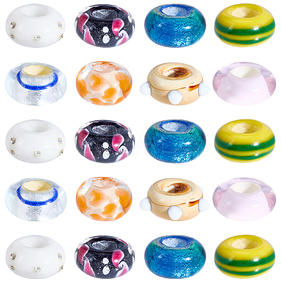 30Pcs Handmade Lampwork European Beads LAMP-SC0001-74-1