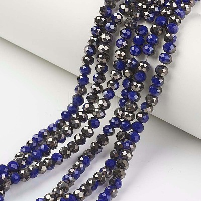 Electroplate Opaque Glass Beads Strands EGLA-A034-P4mm-P02-1