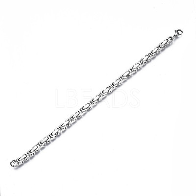 Non-Tarnish 201 Stainless Steel Byzantine Chain Bracelets BJEW-S057-81-1