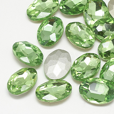 Pointed Back Glass Rhinestone Cabochons RGLA-T080-8x10mm-19-1