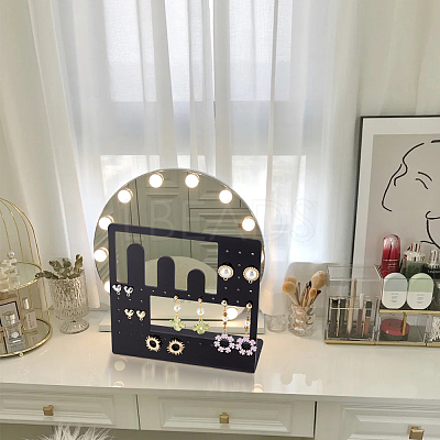Opaque Acrylic Earring Display Stands EDIS-WH0016-017B-1
