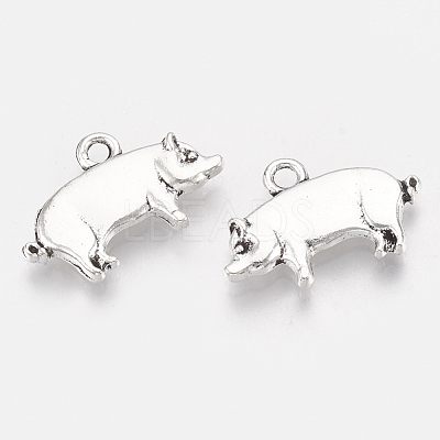 Tibetan Style Alloy Pendants TIBEP-T052-12AS-RS-1