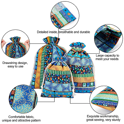 20Pcs 3 Styles National Style Cloth Storage Bag ABAG-CA0001-09-1
